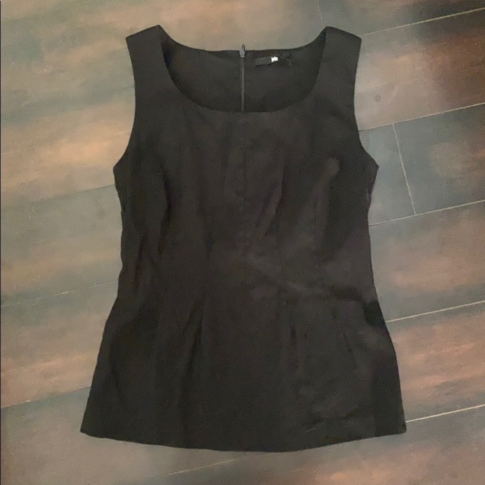Jarbo Black Linen Blend Tank Top Minimalist Summer